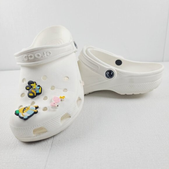 Crocs Women's Classic White Perforated Back Strap Slip-On Casual Clogs Size US 9 - Picture 3 of 9